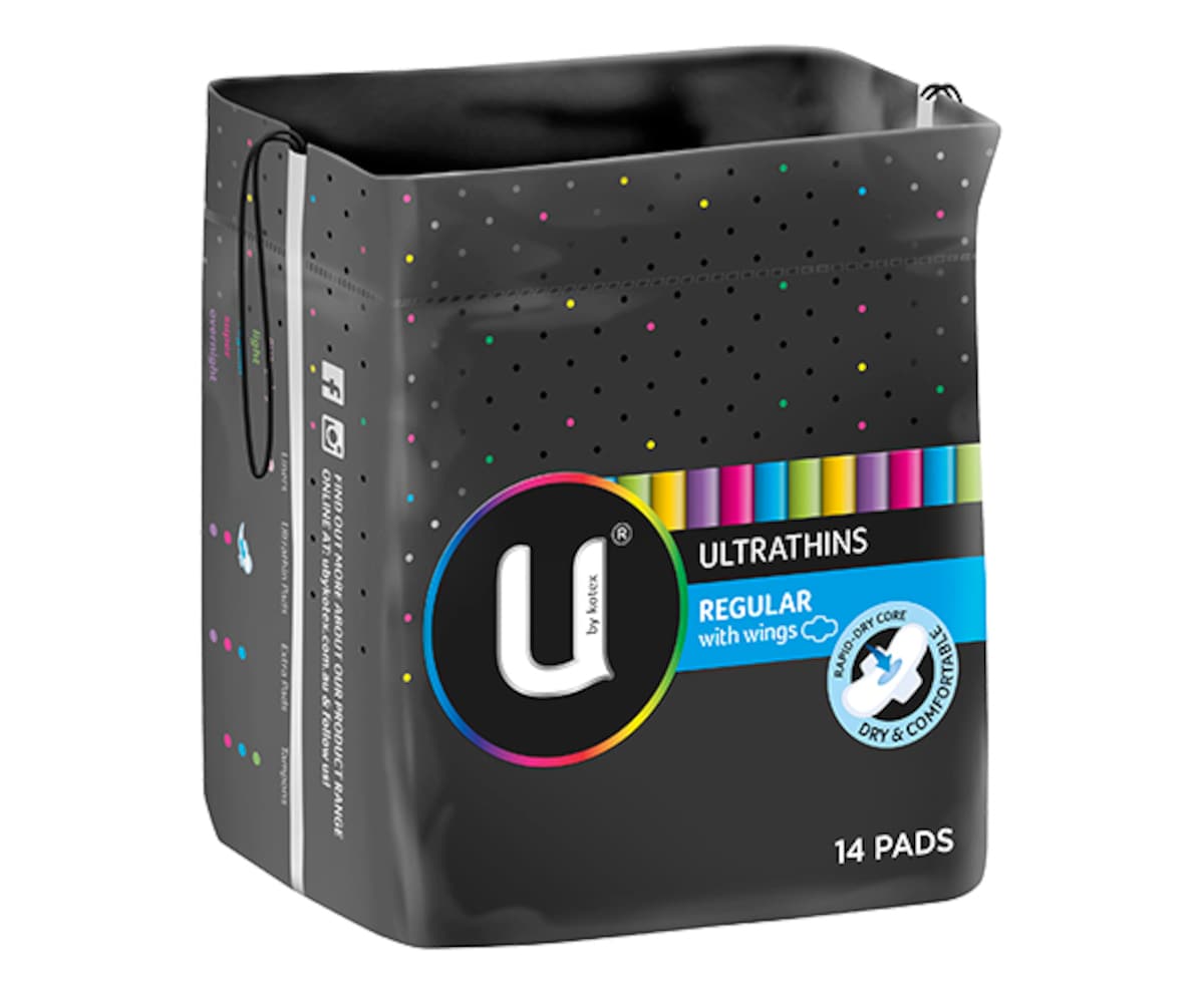 U By Kotex Ultrathins Regular Wing Pads 14 Pack