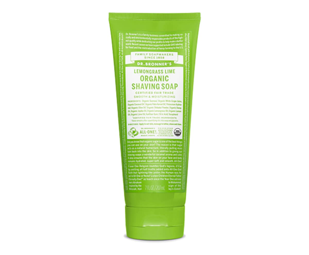 Dr Bronners Organic Shaving Soap Lemongrass Lime 208Ml