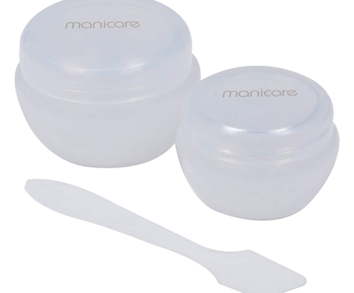 Manicare Travel Cosmetic Jars With Spatula 2 Pack