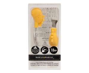 Marcus & Marcus Palm Grasp Fork & Spoon Set Yellow