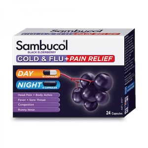 Sambucol Cold & Flu + Pain Relief 24 Capsules