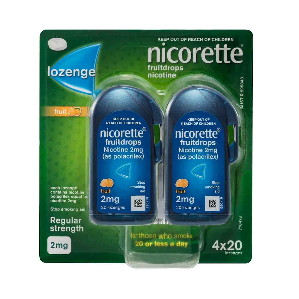 Nicorette Quit Smoking Fruitdrops 2Mg 80 Nicotine Lozenges