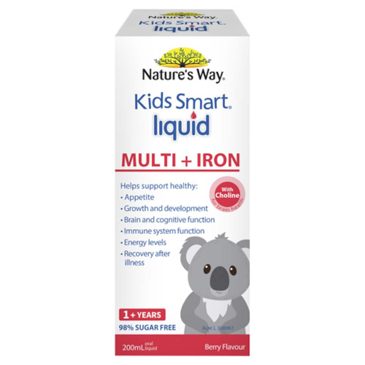 Natures Way Kids Smart Liquid Multi + Iron 96% Sugar Free 200Ml