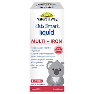 Natures Way Kids Smart Liquid Multi + Iron 96% Sugar Free 200Ml