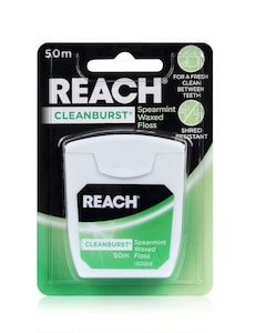 Reach Cleanburst Spearmint Waxed Dental Floss 50M