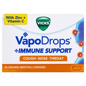 Vicks Vapodrops + Immune Support Orange Menthol Lozenges 36 Pack