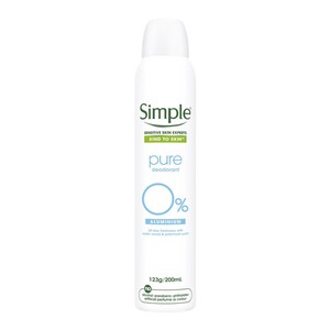 Simple Pure Deodorant Spray Aluminium Free 200Ml