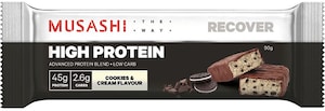 Musashi Recover High Protein Bar Cookies & Cream 90G