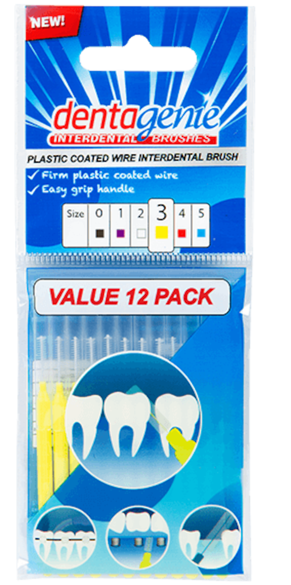 Dentagenie Interdental Brush Yellow Size 3 12 Pack