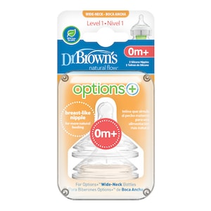 Dr Brown's Options+ Level 1 Wide Neck Teat 2 Pack