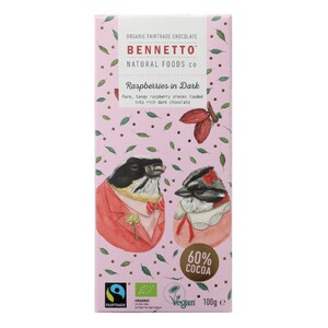 Bennetto Organic Dark Chocolate Raspberries In Dark 100G