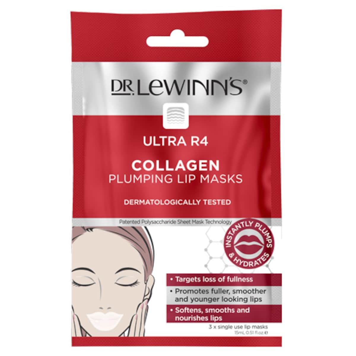 Dr Lewinns Ultra R4 Lip Plumping Mask 3 Pack