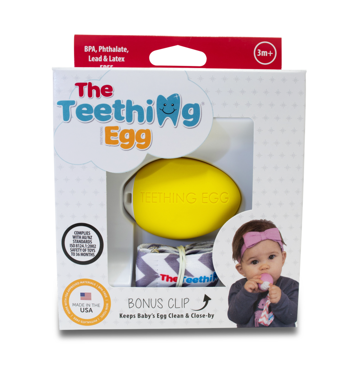 The Teething Egg Yellow With Bonus Clip