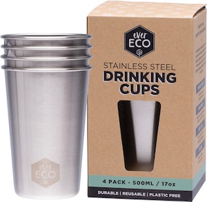 Ever Eco Stainless Steel Drinking Cups 500Ml X 4