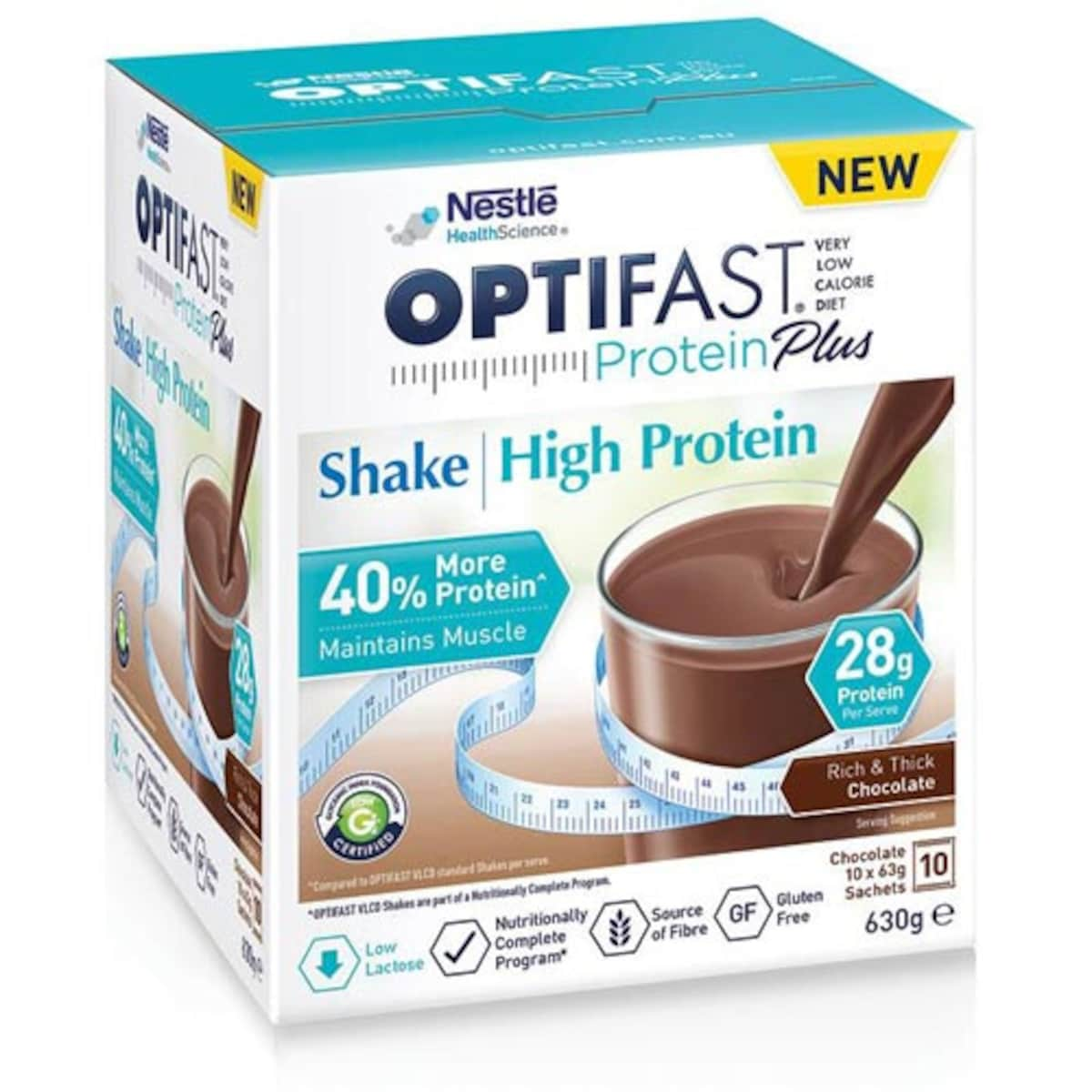 Optifast Vlcd Protein Plus Shake Chocolate 10 Sachets