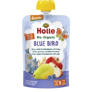 Holle Organic Pouch Blue Bird Pear Apple & Blueberries With Oats 100G