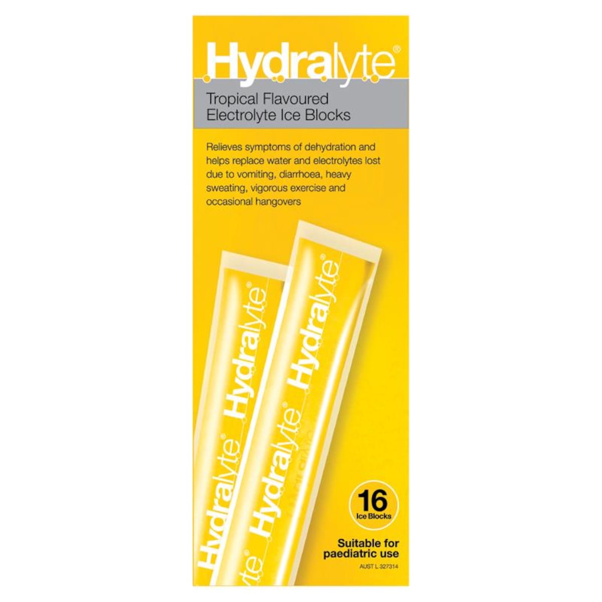 Hydralyte Tropical Flavour Electrolyte Ice Blocks 16 Pack