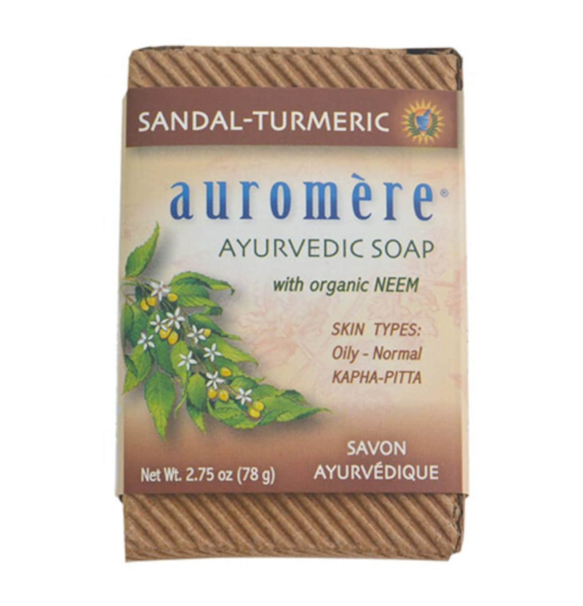 Auromere Ayurvedic Neem Soap Sandal-Turmeric 78G