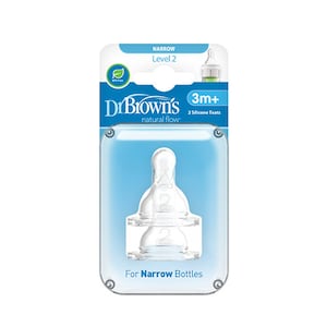 Dr Brown's Narrow Neck Level 2 Teats 2 Pack