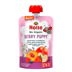 Holle Organic Pouch Berry Puppy Apple & Peach With Fruits Of The Forest 100G