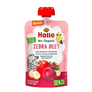 Holle Organic Pouch Zebra Beet Apple & Banana With Beetroot 100G