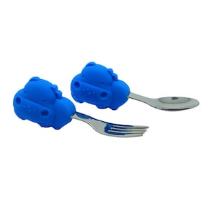 Marcus & Marcus Palm Grasp Fork & Spoon Set Blue