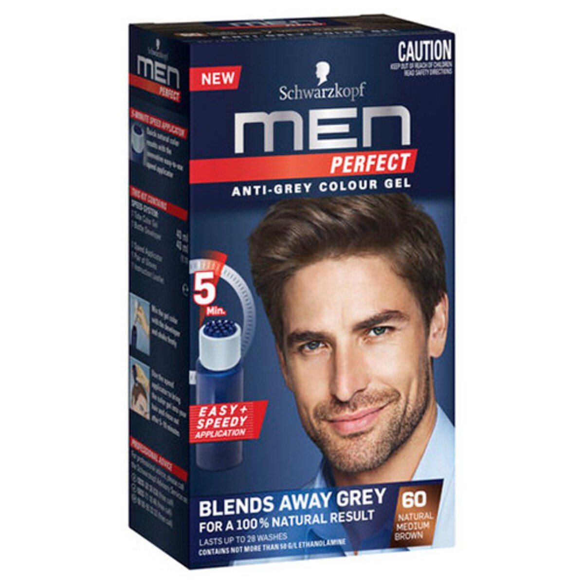 Schwarzkopf Men Perfect Anti-Grey Colour Gel 60 Medium Brown