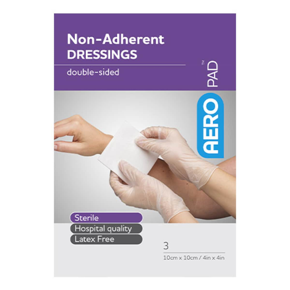 Aeropad Non-Adherent Dressing 10Cm X 10Cm 3 Pads