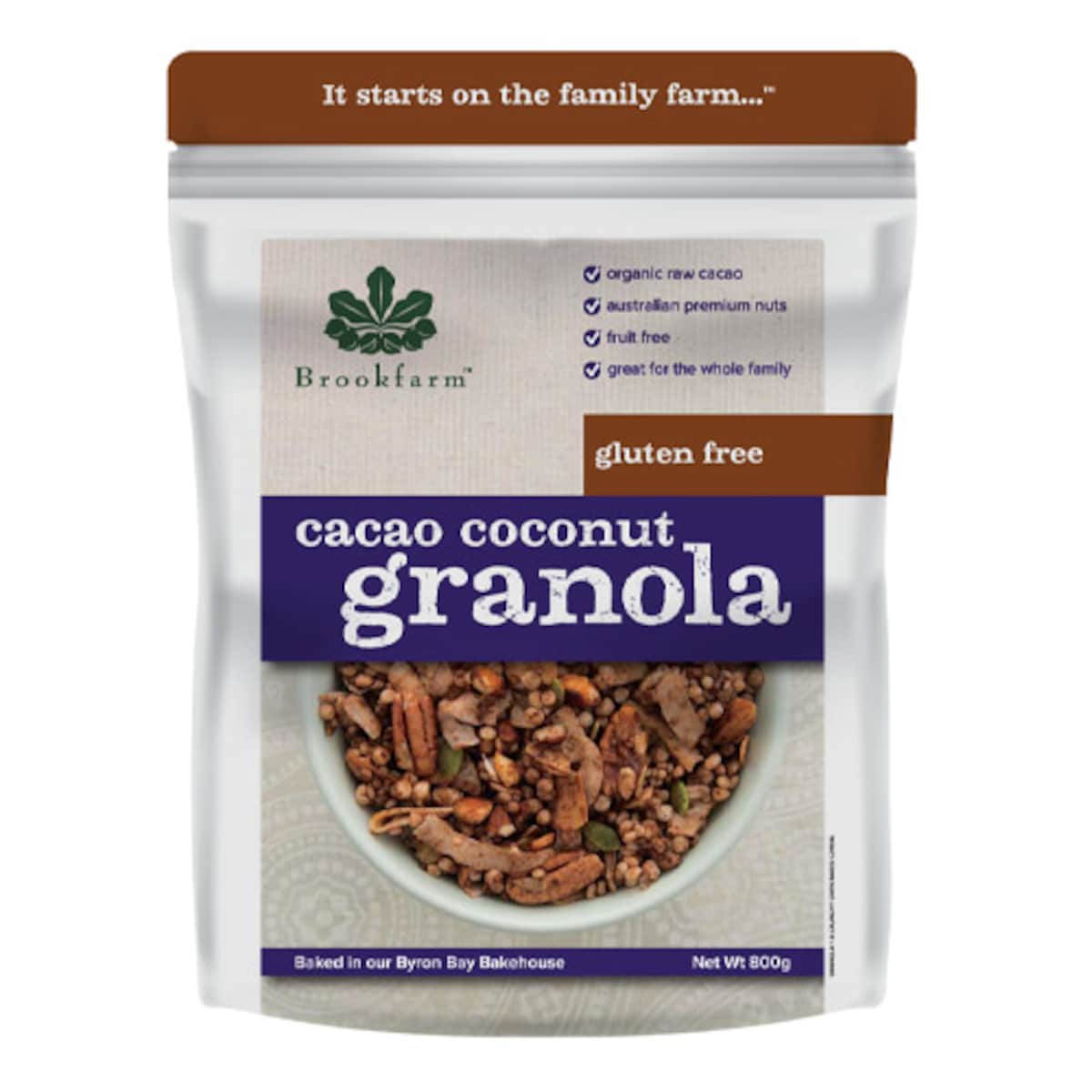 Brookfarm Gluten Free Granola Cacao Coconut 800G