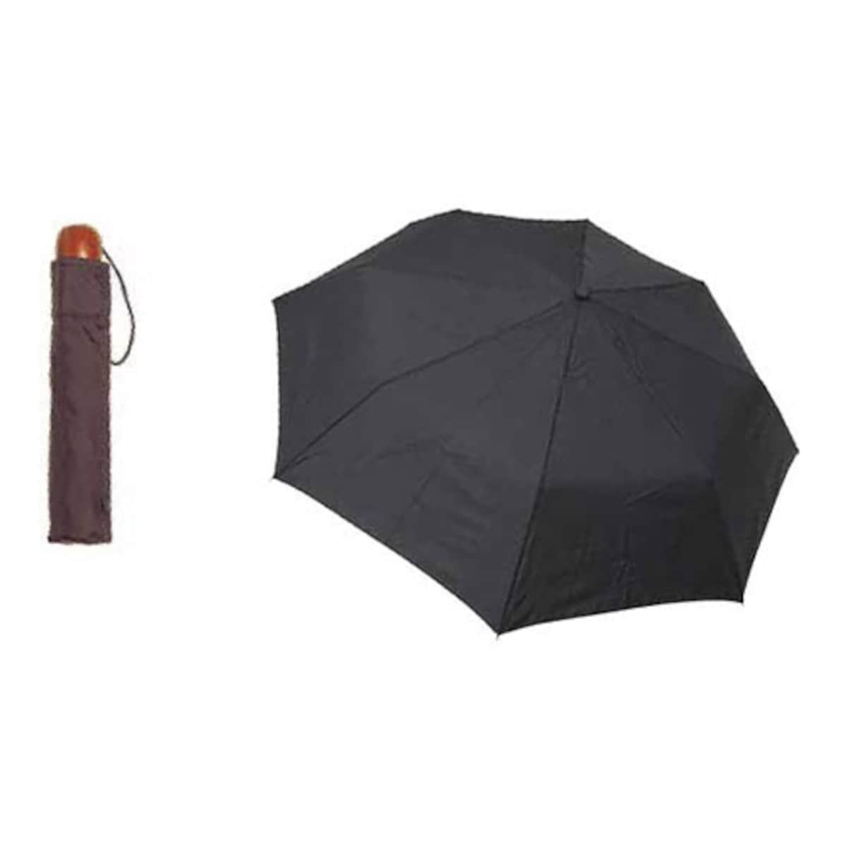 Shelta 6722 Mini Maxi Mens Umbrella With Wooden Handle Black