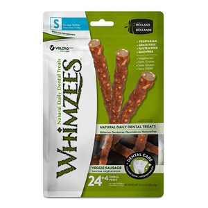 Whimzees Daily Dental Chews Veggie Sausage Small Dog 28 Pack