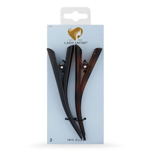 Lady Jayne Ibis Clips Shell & Black 12Cm 2 Pack