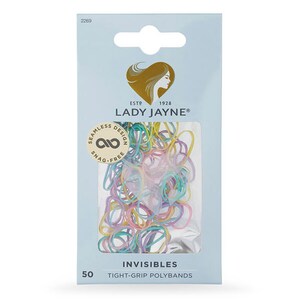 Lady Jayne Pastel Snagless Elastomer Elastics 1Cm 50 Pack