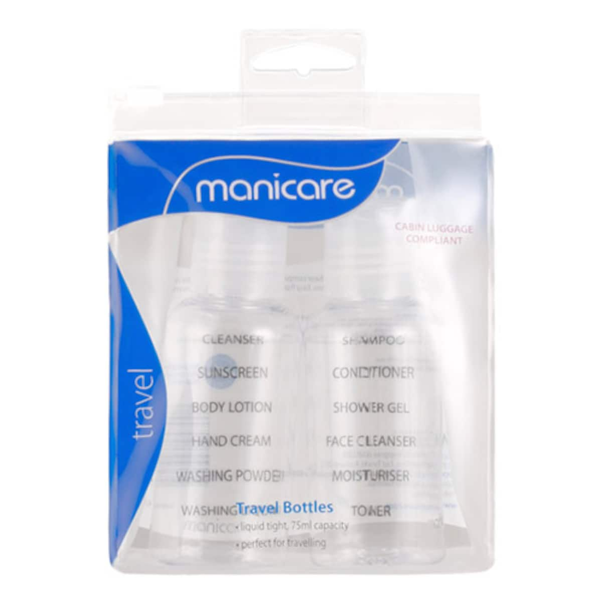 Manicare Travel Bottles 2 X 75Ml