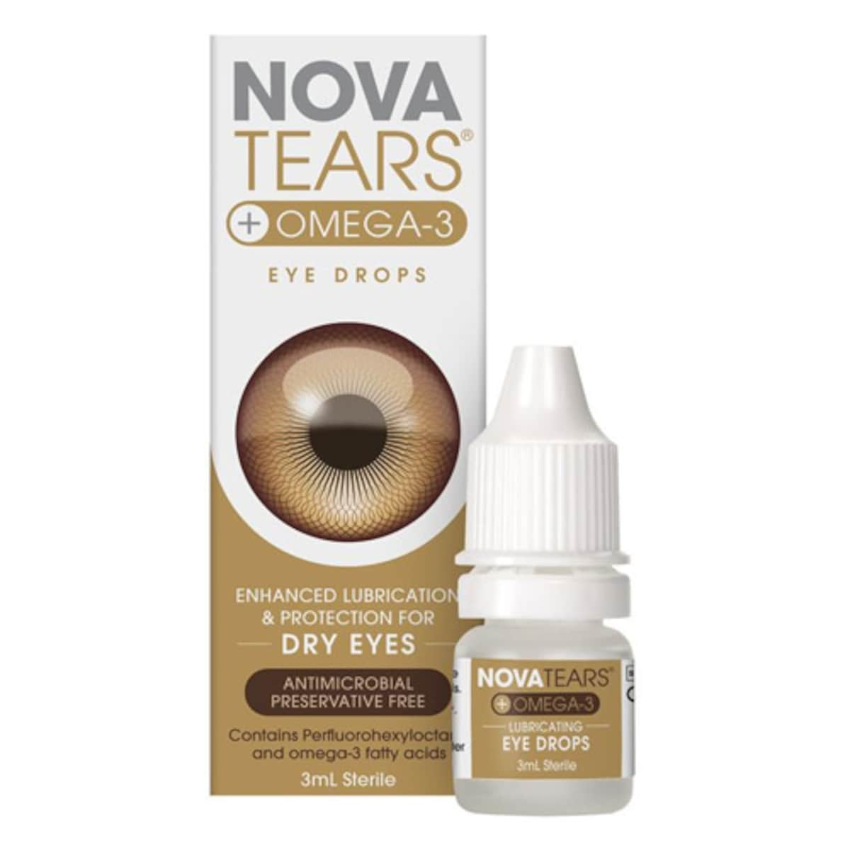 Nova Tears + Omega3 Lubricating Eye Drops 3Ml