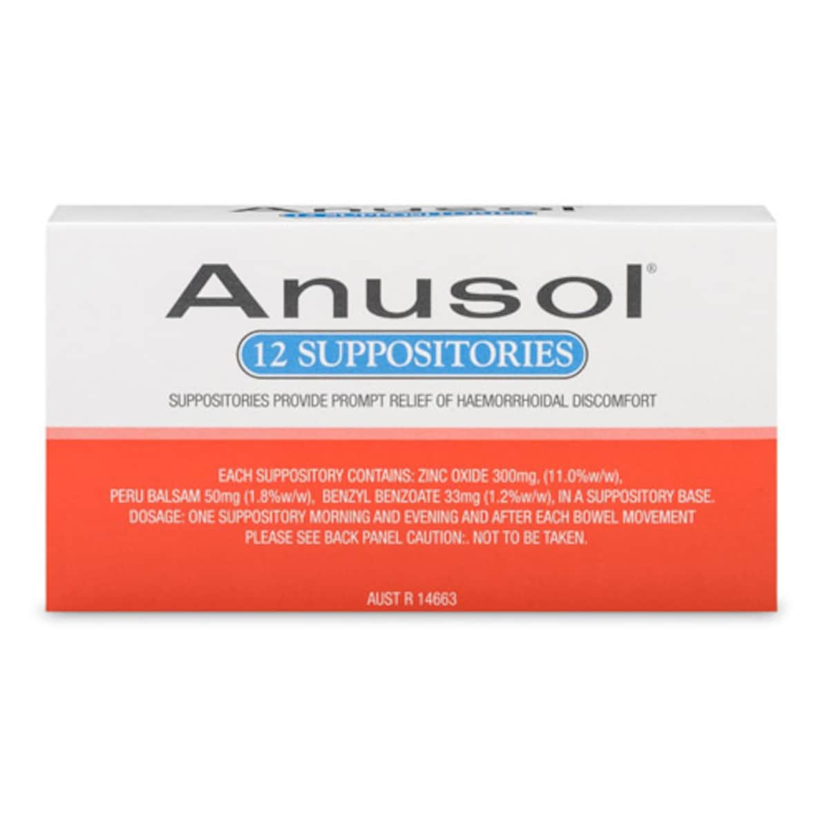 Anusol Haemorrhoid Suppositories 12 Pack