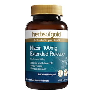 Herbs Of Gold Niacin 100Mg Extended Release 60 Tablets