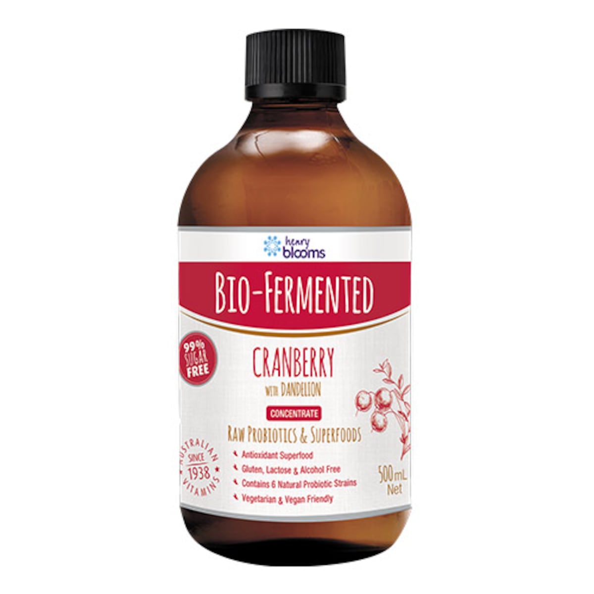 Henry Blooms Bio Fermented Cranberry With Dandelion 500Ml