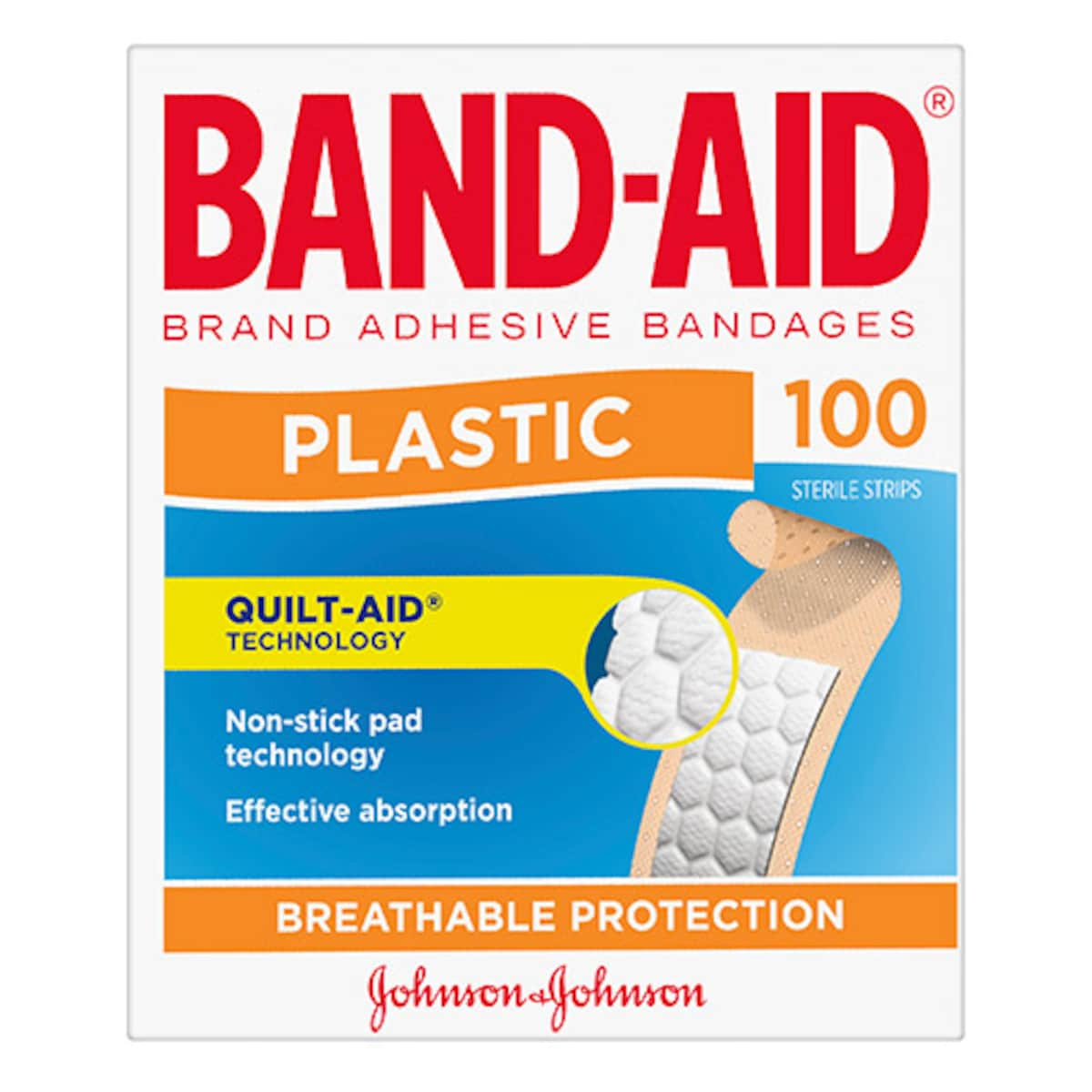 Band-Aid Plastic Strips 100 Pack