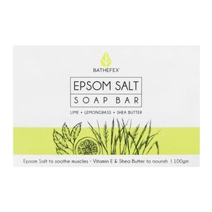 Bathefex Epsom Salt Soap Bar Lime & Lemongrass 1 Pack