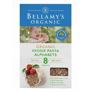 Bellamys Organic Veggie Pasta Alphabets 200g