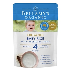 Bellamys Organic Baby Rice With Prebiotic 125G