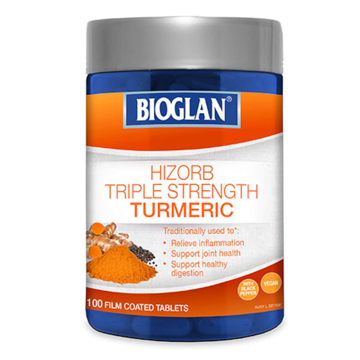 Bioglan Hi-Zorb Triple Strength Turmeric 100 Tablets