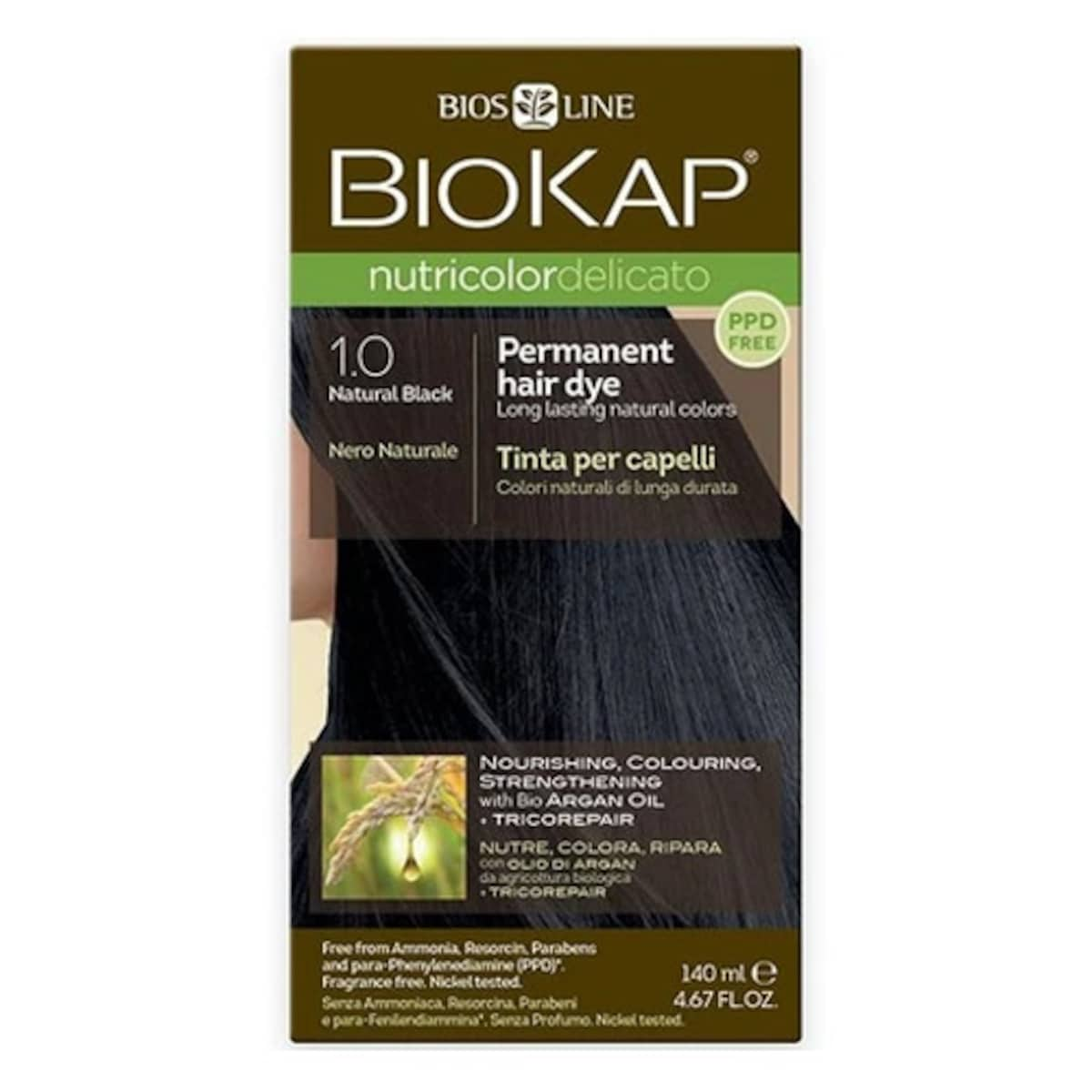 Biokap Nutricolor Delicato 1.0 Natural Black 140ml