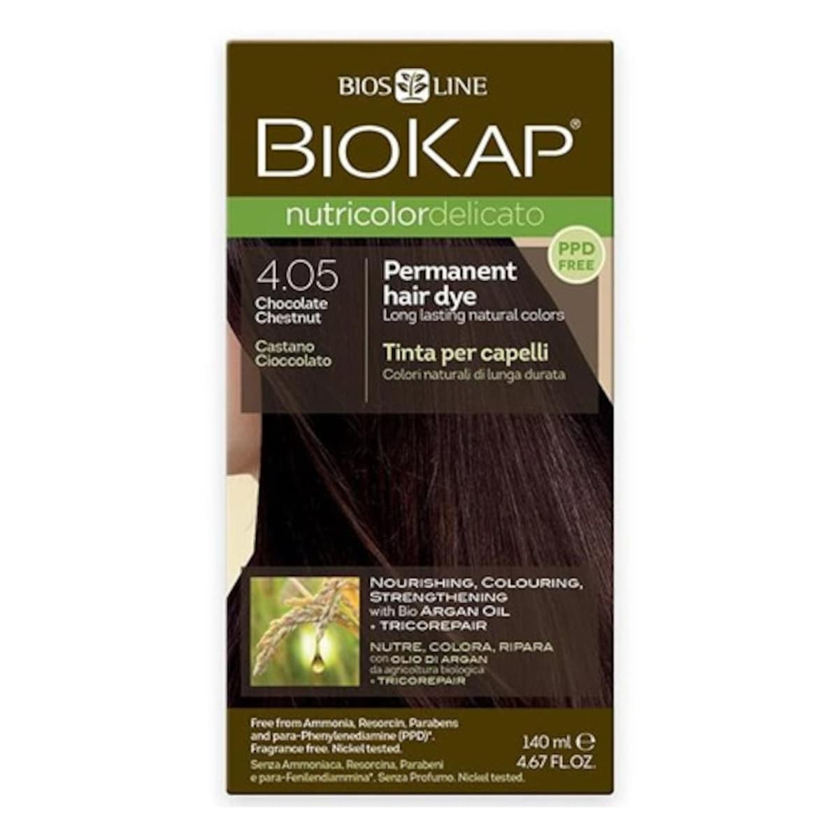 Biokap Nutricolor Delicato 4.05 Chocolate Chestnut 140Ml