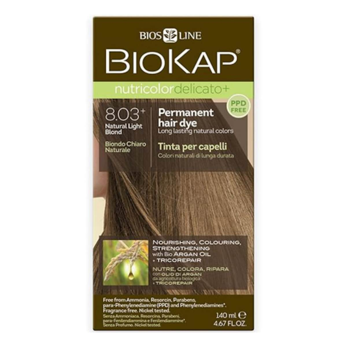 Biokap Nutricolor Delicato 8.03 Natural Light Blonde 140Ml