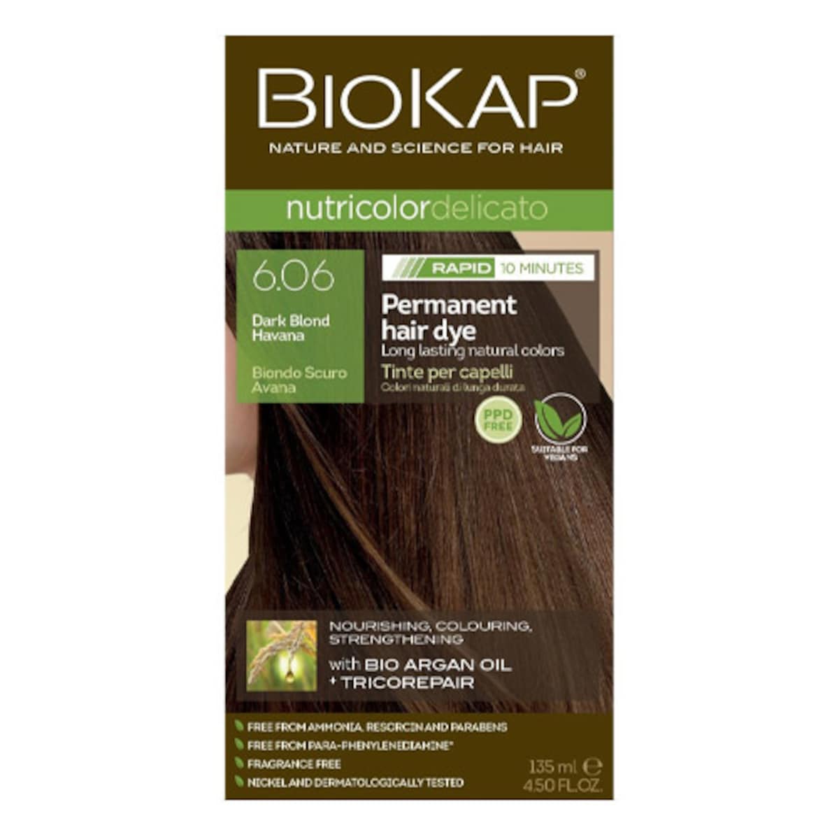 Biokap Nutricolor Delicato Rapid 6.06 Dark Blond Havana