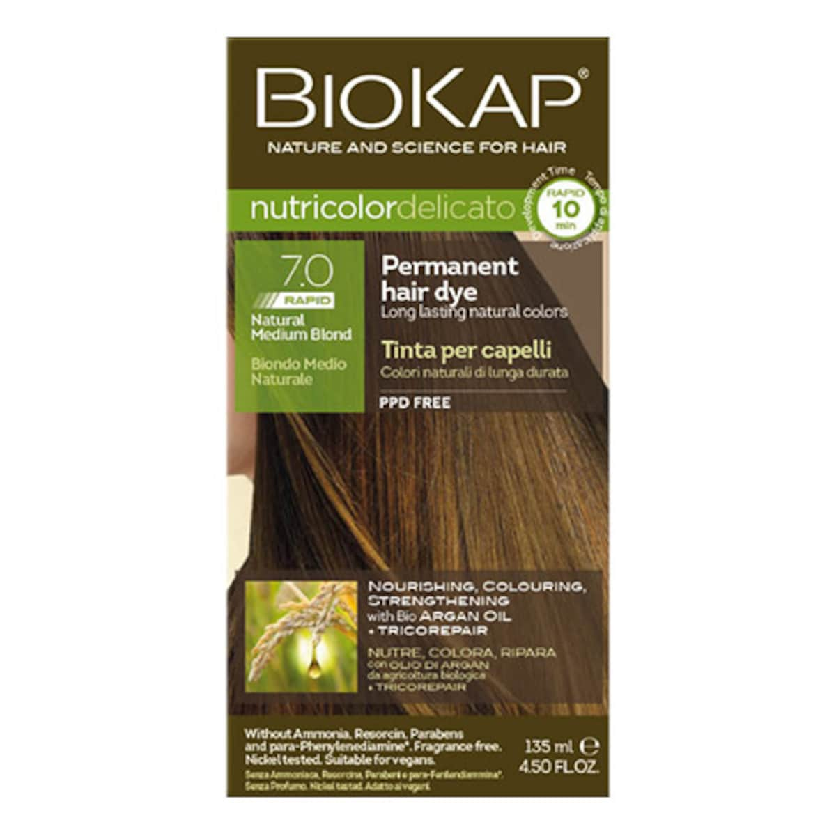 Biokap Nutricolor Delicato Rapid 7.0 Natural Medium Blond