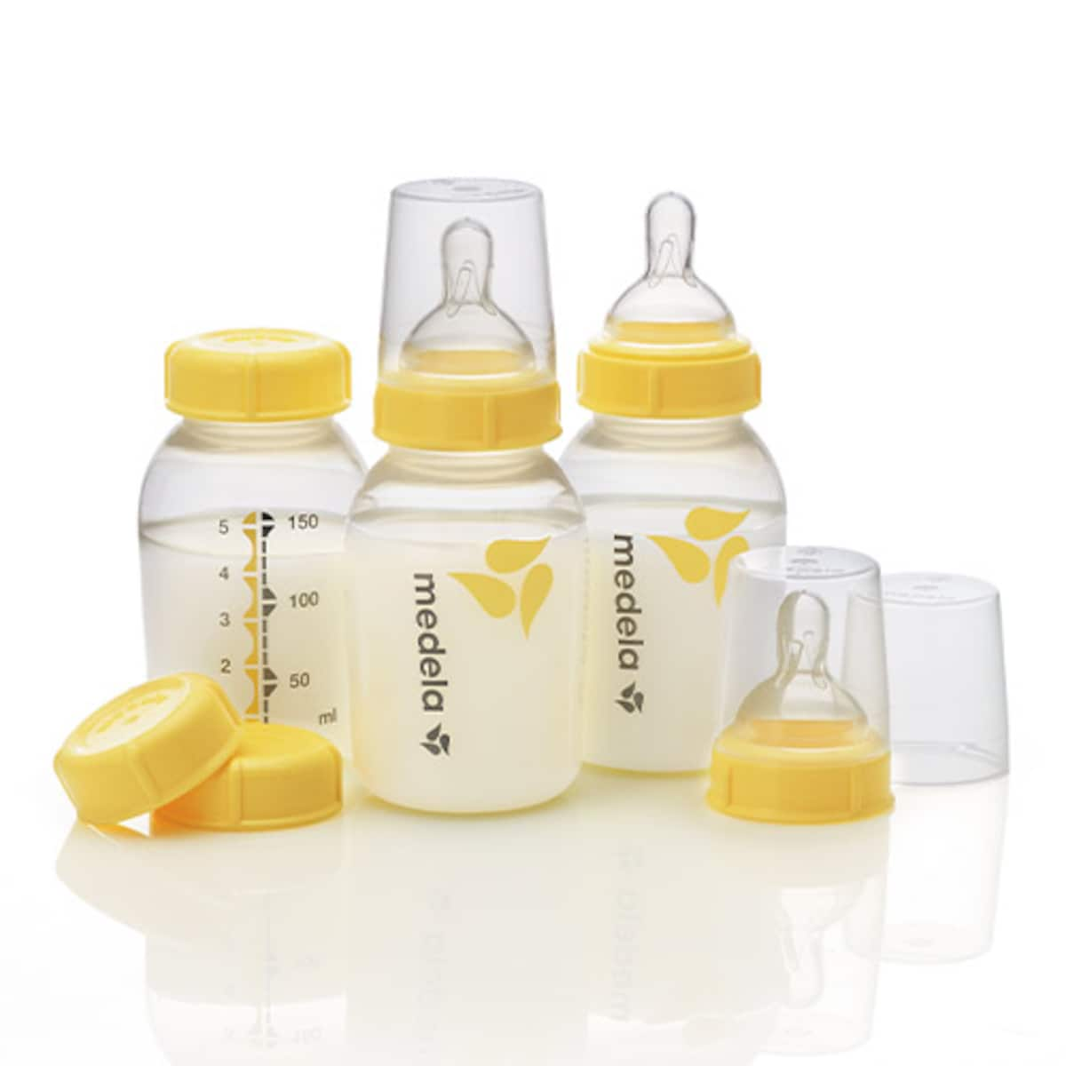 Medela Breastmilk Bottle 150Ml With Wide Base Slow Flow Teat 3 Pack