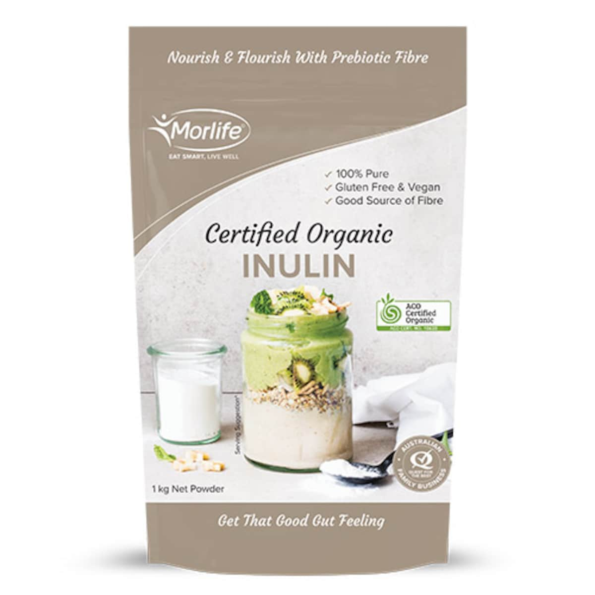 Morlife Certified Organic Inulin Powder 1Kg